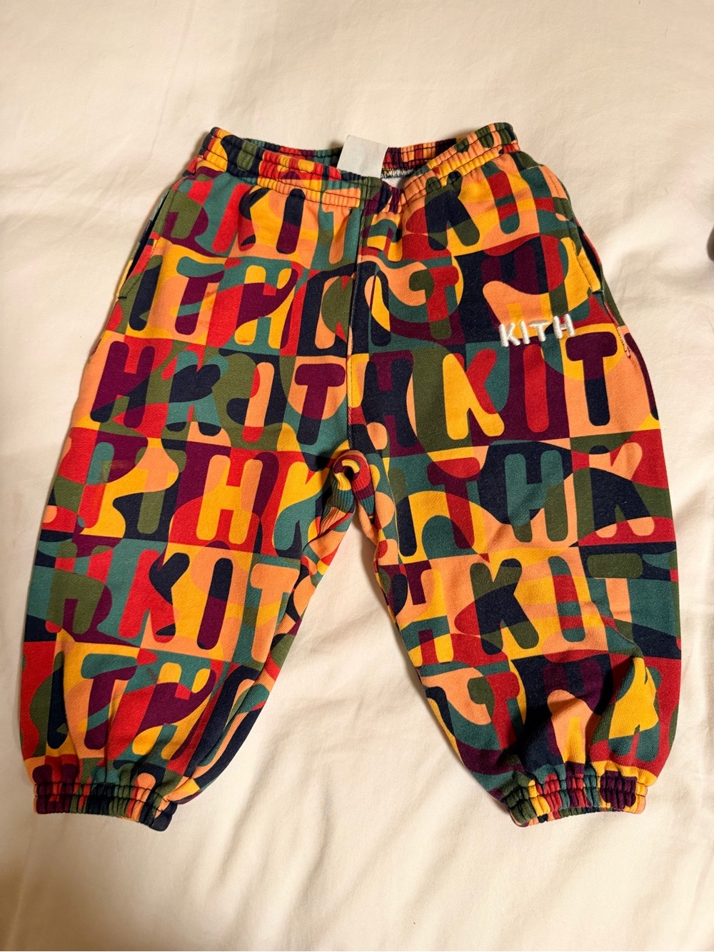 Kith Kids Multicolor Logo Print Sweatpants - Yellow Red Green Navy